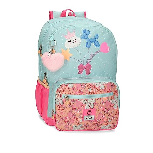 Enso Balloons Rucksack mit doppeltem Fach, anpassbar an den Trolley, Mehrfarbig, 32 x 44 x 17 cm, Polyester, 19,71 l, bunt, Talla única, Rucksack mit doppeltem Fach, anpassbar an den Trolley von Enso