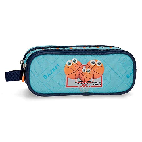 Enso Basket Family Doppelte Federtasche Blau 23x9x7 cms Polyester von Enso