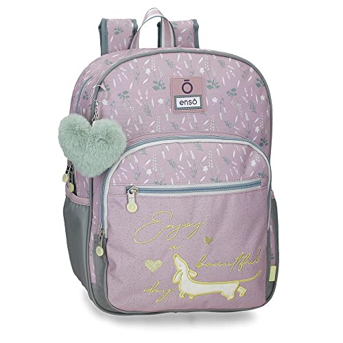 Enso Beautiful Day Purple Schulrucksack, anpassbar an Trolley, 30 x 38 x 12 cm, Polyester, 13,68 l von Enso