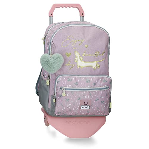 Enso Beautiful Day Schulrucksack mit zwei Fächern und lila Trolley 32 x 44 x 17 cm, Polyester, 23,94 l Enso Beautiful Day Schulrucksack mit zwei Fächern und lila Trolley 32 x 44 x 17 cm, Polyester, 23,94 l von Enso