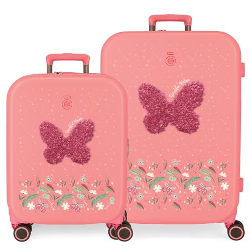 Enso Beautiful nature cabin suitcases, Kofferset, Aus ABS, einem starken und leichten Material, TSA-Schloss im Koffer integriert für sicheres Reisen, Vier multidirektional drehbare Doppelräder, Vier Räder, multidirektional drehbar, Rucksäcke, Schultaschen, Kinderrucksäcke, Inklusive dekorativer Bommel, mehrere Fächer, rosa Enso Beautiful nature cabin suitcases, Kofferset, Aus ABS, einem starken und leichten Material, TSA-Schloss im Koffer integriert für sicheres Reisen, Vier multidirektional drehbare Doppelräder, Vier Räder, multidirektional drehbar, Rucksäcke, Schultaschen, Kinderrucksäcke, Inklusive dekorativer Bommel, mehrere Fächer, rosa von Enso