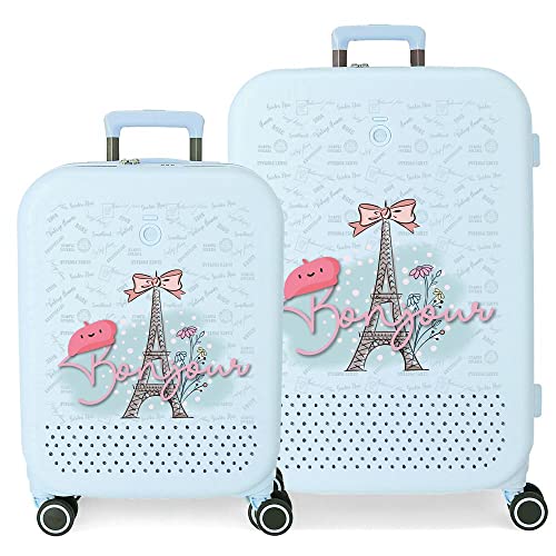 Enso Bonjour Blue Kofferset 55/70 cm starres ABS integrierter TSA-Verschluss 116L 7,54kg 4 Doppelrollen Handgepäck Enso Bonjour Blue Kofferset 55/70 cm starres ABS integrierter TSA-Verschluss 116L 7,54kg 4 Doppelrollen Handgepäck von Enso