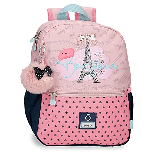 Enso Bonjour Vorschulrucksack Anpassbar an Trolley Rosa 25x32x12 cm Polyester 9,6L von Enso