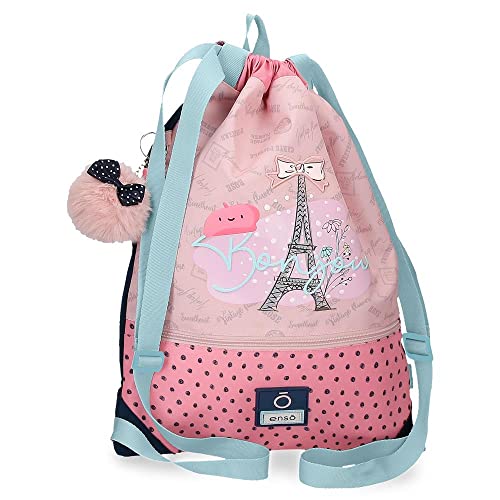 Enso Bonjour Rucksacktasche mit Reißverschluss Pink 35x46 cm Polyester von Enso