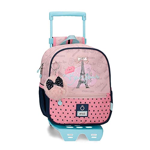 Enso Bonjour Vorschulrucksack mit rosa Trolley 23 x 25 x 10 cm Polyester 5,75 l Enso Bonjour Vorschulrucksack mit rosa Trolley 23 x 25 x 10 cm Polyester 5,75 l von Enso