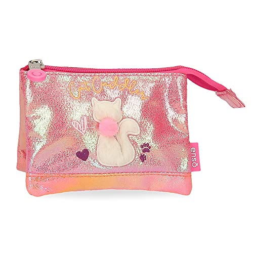 Enso Cat Cuddler Geldbörse, drei Fächer, Rosa, 14 x 10 x 5 cm, Polyester Enso Cat Cuddler Geldbörse, drei Fächer, Rosa, 14 x 10 x 5 cm, Polyester von Enso