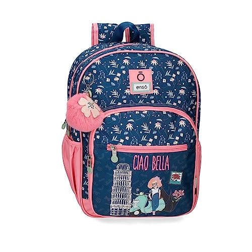 Enso Ciao Bella Schulrucksack, Blau, 30 x 38 x 12 cm, Polyester, 13,68 l, blau, Talla única, Schulrucksack Enso Ciao Bella Schulrucksack, Blau, 30 x 38 x 12 cm, Polyester, 13,68 l, blau, Talla única, Schulrucksack von Enso