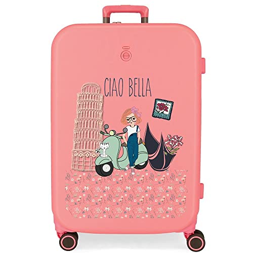 Enso Ciao bella Mittelgroßer rosafarbener Koffer, 48 x 70 x 28 cm, starres ABS, integrierter TSA-Verschluss, 79 l, 4,32 kg, 4 Doppelräder Enso Ciao bella Mittelgroßer rosafarbener Koffer, 48 x 70 x 28 cm, starres ABS, integrierter TSA-Verschluss, 79 l, 4,32 kg, 4 Doppelräder von Enso