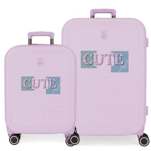 Enso Cute Girl Lila Koffer Set 55/70 cm Starres ABS Integriertes TSA-Schloss 116L 7,54 kg 4 Doppelrollen Handgepäck Enso Cute Girl Lila Koffer Set 55/70 cm Starres ABS Integriertes TSA-Schloss 116L 7,54 kg 4 Doppelrollen Handgepäck von Enso