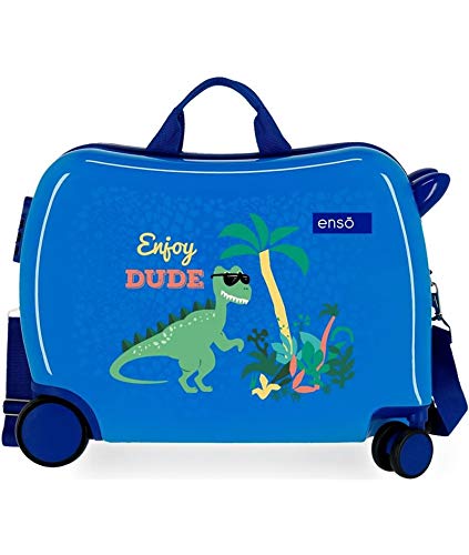 Enso Dino Kinder-Koffer Blau 50x39x20 cms Hartschalen ABS Kombinationsschloss 34L 2,1Kgs 4 Räder Handgepäck Enso Dino Kinder-Koffer Blau 50x39x20 cms Hartschalen ABS Kombinationsschloss 34L 2,1Kgs 4 Räder Handgepäck von Enso