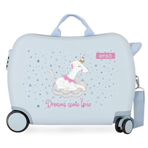 Enso Dreams Come True Blue Kinderkoffer 50 x 38 x 20 cm starres ABS seitliches Zahlenschloss 34 l 1,8 kg 4 Rollen Handgepäck Enso Dreams Come True Blue Kinderkoffer 50 x 38 x 20 cm starres ABS seitliches Zahlenschloss 34 l 1,8 kg 4 Rollen Handgepäck von Enso