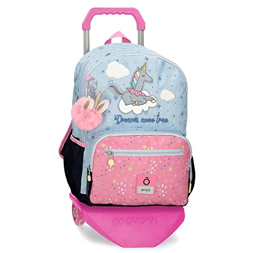 Enso Dreams Come True Schulrucksack mit zwei Fächern und Trolley, mehrfarbig, 32 x 44 x 17 cm, Polyester von Enso