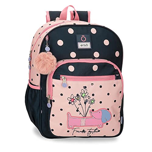 Enso Friends Together Schulrucksack, Rosa, 30 x 38 x 12 cm, Polyester, 13,68 l, Rosa, Schulrucksack von Enso