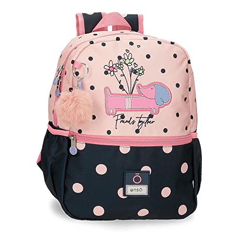 Enso Friends Together Vorschulrucksack, anpassbar, Rosa, 25 x 32 x 12 cm, Polyester, 9,6 l, Rosa, Vorschulrucksack anpassbar von Enso