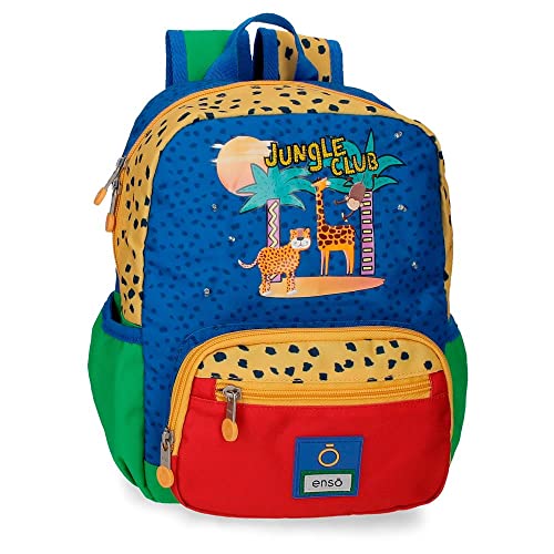 Enso Jungle Club Kleiner Rucksack, Mehrfarbig, 23 x 28 x 10 cm, Polyester, 6,44 l, bunt, Kleiner Rucksack von Enso