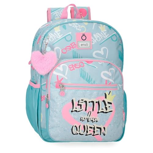 Enso Little Urban Queen Schulrucksack, Blau, 30 x 38 x 12 cm, Polyester, blau, 30x38x12 cms, Schulrucksack von Enso