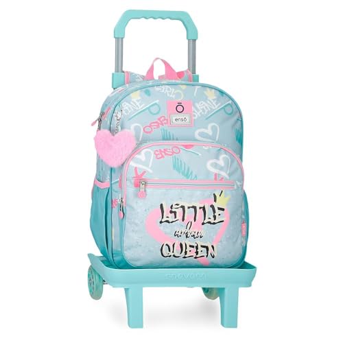 Enso nso Little Urban Queen Schulrucksack mit Trolley, blau, 30 x 38 x 12 cm, Polyester, blau, 30x38x12 cms, Schulrucksack mit Trolley von Enso