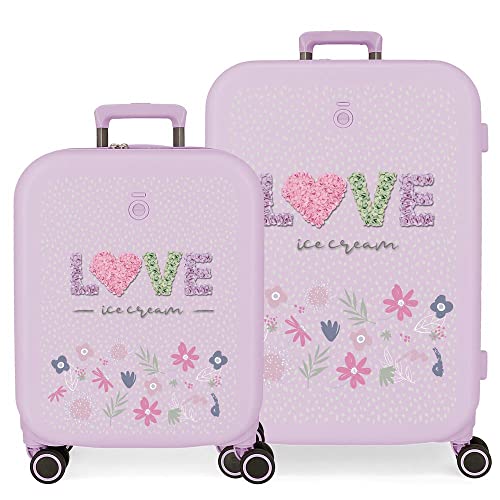 Enso Love Ice Cream Lila Kofferset 55/70 cm Starres ABS Integriertes TSA-Schloss 116L 7,54 kg 4 Doppelrollen Handgepäck Enso Love Ice Cream Lila Kofferset 55/70 cm Starres ABS Integriertes TSA-Schloss 116L 7,54 kg 4 Doppelrollen Handgepäck von Enso
