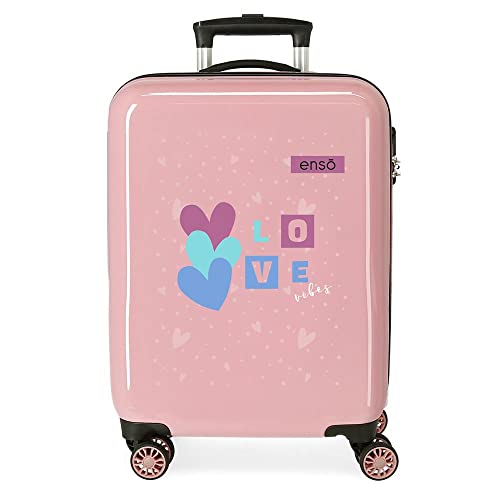 Enso Love Vibes Kabinentrolley, Rosa, 38 x 55 x 20 cm, starr, ABS-Kombinationsverschluss, seitlich, 34 l, 2 kg, 4 Räder Enso Love Vibes Kabinentrolley, Rosa, 38 x 55 x 20 cm, starr, ABS-Kombinationsverschluss, seitlich, 34 l, 2 kg, 4 Räder von Enso