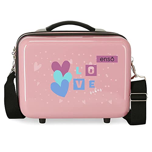 Enso Love Vibes Kulturbeutel mit Umhängetasche, Rosa, 29 x 21 x 15 cm, starr, ABS 9,14 l, 0,6 kg, Rosa, Anpassbare Kulturbeutel mit Umhängetasche Enso Love Vibes Kulturbeutel mit Umhängetasche, Rosa, 29 x 21 x 15 cm, starr, ABS 9,14 l, 0,6 kg, Rosa, Anpassbare Kulturbeutel mit Umhängetasche von Enso