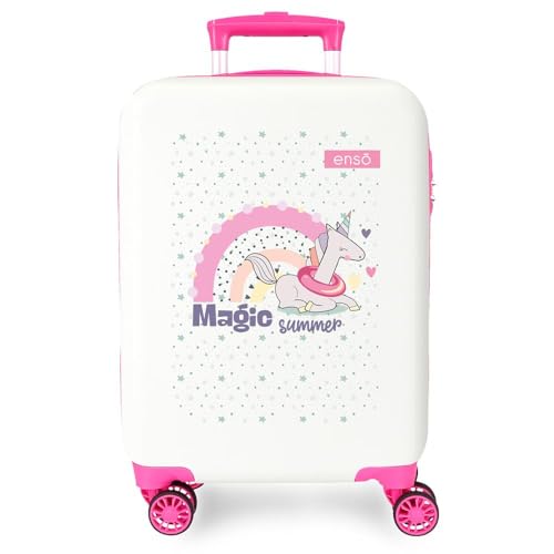 Enso Magic Summer Kinderkoffer, hergestellt aus ABS, multidirektionale Doppelrollen, mehrere Verwendungsmöglichkeiten, weiß, 33 cm x 50 cm x 20 cm, Koffer Enso Magic Summer Kinderkoffer, hergestellt aus ABS, multidirektionale Doppelrollen, mehrere Verwendungsmöglichkeiten, weiß, 33 cm x 50 cm x 20 cm, Koffer von Enso