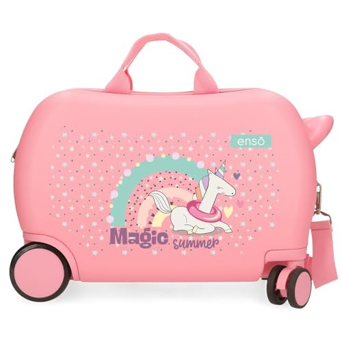 Enso Magic Summer Kinderkoffer, Rosa, 45 x 31 x 20 cm, starr, ABS, 27,9 l, 1,8 kg, 2 Räder, Handgepäck, Rosa, kinderkoffer von Enso