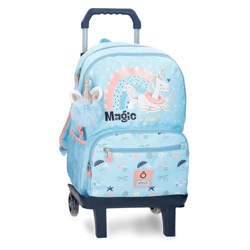 Enso Magic Summer Schulrucksack mit Trolley, blau, 32 x 44 x 17 cm, Polyester, blau, Talla única, Schulrucksack mit Trolley Enso Magic Summer Schulrucksack mit Trolley, blau, 32 x 44 x 17 cm, Polyester, blau, Talla única, Schulrucksack mit Trolley von Enso