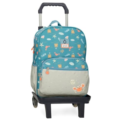 Enso Mr Crab Schulrucksack mit Wagen, Blau, 30 x 38 x 12 cm, Polyester, 13,68 l, blau, Schulrucksack mit Trolley Enso Mr Crab Schulrucksack mit Wagen, Blau, 30 x 38 x 12 cm, Polyester, 13,68 l, blau, Schulrucksack mit Trolley von Enso