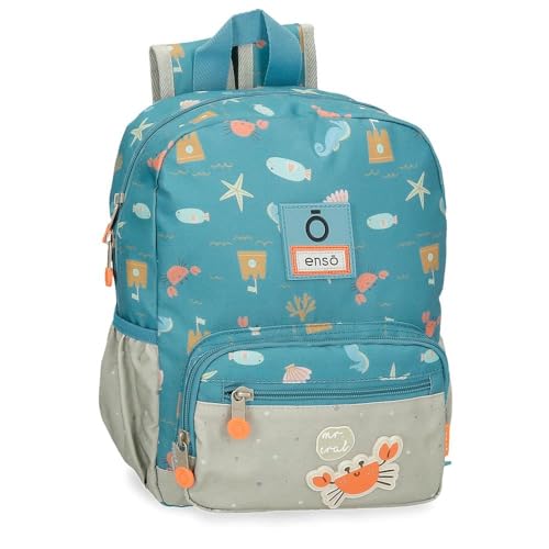 Enso Mr Crab Vorschulrucksack, anpassbar an Kinderwagen, Blau, 23 x 28 x 10 cm, Polyester, 6,44 l, blau, Vorschulrucksack, anpassbar an den Kinderwagen von Enso