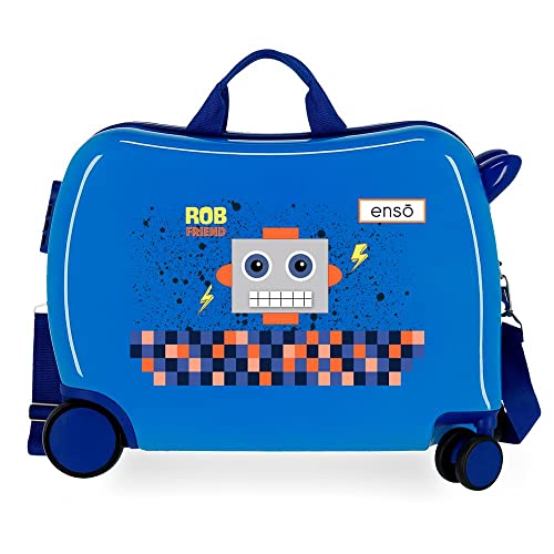 Enso Rob Friend Kinderkoffer, Blau, 50 x 38 x 20 cm, starr, ABS-Kombinationsverschluss, 34 l, 1,8 kg, 4 Räder, Handgepäck Enso Rob Friend Kinderkoffer, Blau, 50 x 38 x 20 cm, starr, ABS-Kombinationsverschluss, 34 l, 1,8 kg, 4 Räder, Handgepäck von Enso
