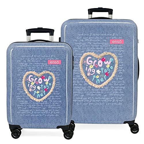 Enso Together Growing Koffer-Set, blau, 55/68 cm, starr, ABS-Kombinationsverschluss, seitlich, 104 l, 6 kg, 4 Räder, Handgepäck Enso Together Growing Koffer-Set, blau, 55/68 cm, starr, ABS-Kombinationsverschluss, seitlich, 104 l, 6 kg, 4 Räder, Handgepäck von Enso