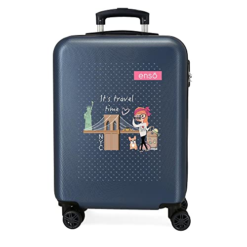 Enso Travel Time Kabinentrolley, Blau, 38 x 55 x 20 cm, Hartplastik, seitlicher Kombinationsverschluss, 35 l, 2 kg, 4 Räder, Handgepäck Enso Travel Time Kabinentrolley, Blau, 38 x 55 x 20 cm, Hartplastik, seitlicher Kombinationsverschluss, 35 l, 2 kg, 4 Räder, Handgepäck von Enso