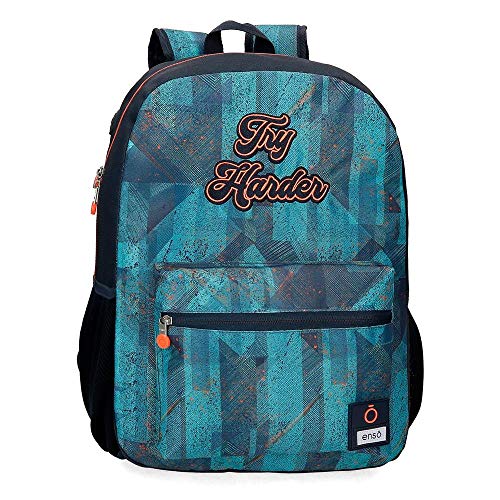 Enso Try Harder Rucksack Laptop 15,6 Zoll Blau 32 x 44 x 17 cm Polyester 21,12 l von Enso