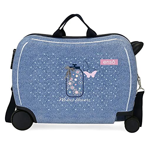 Enso We Love Flowers Kinderkoffer, Blau, 50 x 38 x 20 cm, Hartplastik, seitlicher Kombinationsverschluss, 34 l, 1,8 kg, 4 Räder Enso We Love Flowers Kinderkoffer, Blau, 50 x 38 x 20 cm, Hartplastik, seitlicher Kombinationsverschluss, 34 l, 1,8 kg, 4 Räder von Enso