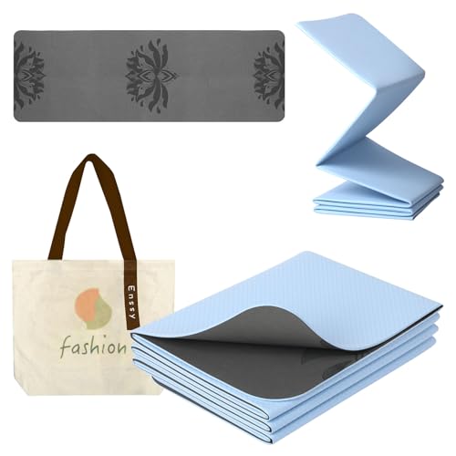 Enssy Anti-Rutsch Faltbare Reisematte, PU+TPE, 173 x 61 x 0.4 cm, Leicht Faltbare für Reisen Faltbare Yogamatte mit Tragetasche Übung Pilates Enssy Anti-Rutsch Faltbare Reisematte, PU+TPE, 173 x 61 x 0.4 cm, Leicht Faltbare für Reisen Faltbare Yogamatte mit Tragetasche Übung Pilates von Enssy