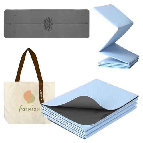 Enssy Anti-Rutsch Faltbare Reisematte, PU+TPE, 173 x 61 x 0.4 cm, Leicht Faltbare für Reisen Faltbare Yogamatte mit Tragetasche Übung Pilates Enssy Anti-Rutsch Faltbare Reisematte, PU+TPE, 173 x 61 x 0.4 cm, Leicht Faltbare für Reisen Faltbare Yogamatte mit Tragetasche Übung Pilates von Enssy