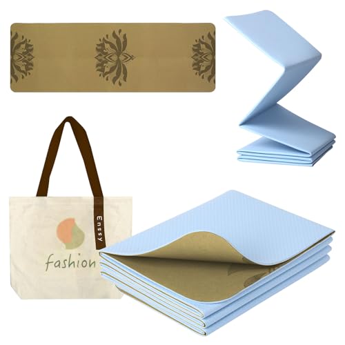 Enssy Reise-Yogamatte aus Kork, faltbar, klein, 173 x 61 cm, 0,4 cm, mit Tragetasche, leichtes Pilate-Design Enssy Reise-Yogamatte aus Kork, faltbar, klein, 173 x 61 cm, 0,4 cm, mit Tragetasche, leichtes Pilate-Design von Enssy