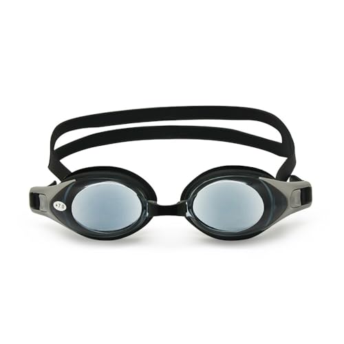 EnzoDate optische Brille Hyperopie RX + 1 bis + 8 Myopie - 1 bis-8 Erwachsene Kinder unterschiedliche Stärken für jedes Auge Schwimmen(Unterschiedlicher Stärke für Links/rechts Auge, Schwarz) von EnzoDate