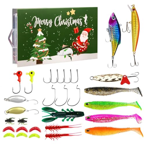 Eoixuqba Angelköderpaket, Angelausrüstungsset - Reise-Angelwerkzeug-Set,Urlaubs-Angelhaken und Köder mit Tackle-Box inklusive Köder, Jig-Haken, Gummiköder für Barsch-Forellen-Lachs von Eoixuqba