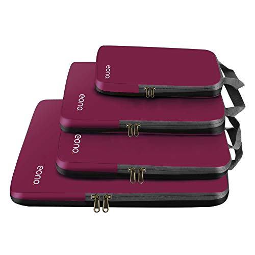 Eono Komprimierbaren Packwürfeln zur Organisation Ihres Reisegepäcks, Compression Packing Cube, Packtaschen Set und Gepäck Organizer für Rucksack und Koffer - Burgund, 4-teilig Eono Komprimierbaren Packwürfeln zur Organisation Ihres Reisegepäcks, Compression Packing Cube, Packtaschen Set und Gepäck Organizer für Rucksack und Koffer - Burgund, 4-teilig von Eono