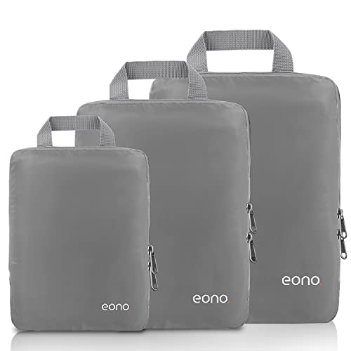 Eono Komprimierbaren Packwürfeln zur Organisation Ihres Reisegepäcks, Compression Packing Cube, Packtaschen Set & Gepäck Organizer für Rucksack & Koffer, Grau, 3-teilig Eono Komprimierbaren Packwürfeln zur Organisation Ihres Reisegepäcks, Compression Packing Cube, Packtaschen Set & Gepäck Organizer für Rucksack & Koffer, Grau, 3-teilig von Eono