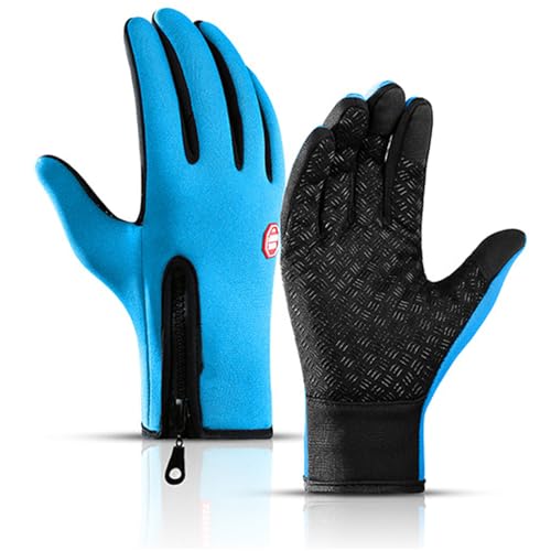 Eowduk Frostfit-Thermo Handschuhe, Thermo Handschuhe Herren Frostfit, Warme Winterhandschuhe Wasserabweisender Beschichtung und Touchscreen-Funktion (Blau,L) von Eowduk