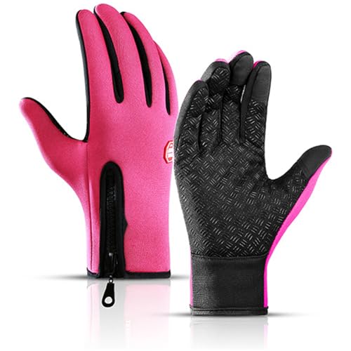 Eowduk Frostfit-Thermo Handschuhe, Thermo Handschuhe Herren Frostfit, Warme Winterhandschuhe Wasserabweisender Beschichtung und Touchscreen-Funktion (Rosa,M) von Eowduk