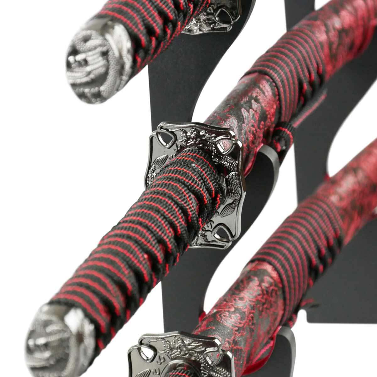 Epic Swords Samuraischwert Set Red Dragon Katana Wakizashi Tanto mit Schwertständer und Zubehör von Epic Swords