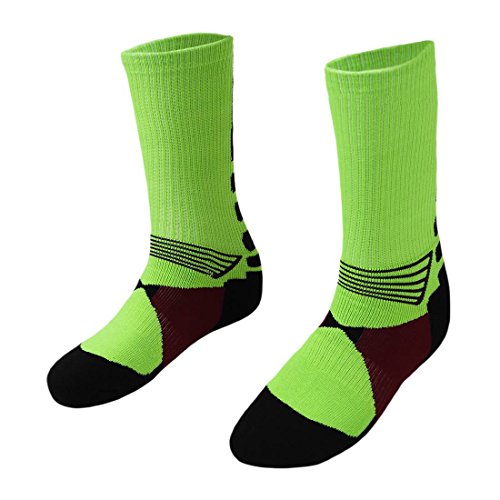 Epodmalx 1 para Professionelle Basketball Socken Leichtathletik Socken Outdoor Sportsocken Strumpf (GrüN) von Epodmalx
