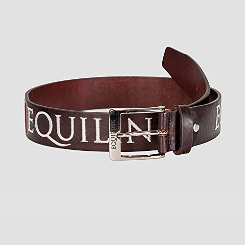 Equiline Gürtel Ralph Unisex Leder mit Flagge und Logo, Braun, 95 cm Equiline Gürtel Ralph Unisex Leder mit Flagge und Logo, Braun, 95 cm von Equiline