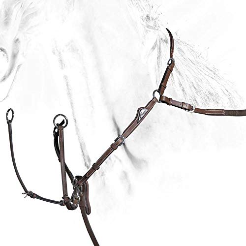 Equiline Vorderzeug Breastplate with Double Regulation Leder, braun, mit silbernem Emblem, Größe Pferd:Cob Equiline Vorderzeug Breastplate with Double Regulation Leder, braun, mit silbernem Emblem, Größe Pferd:Cob von Equiline