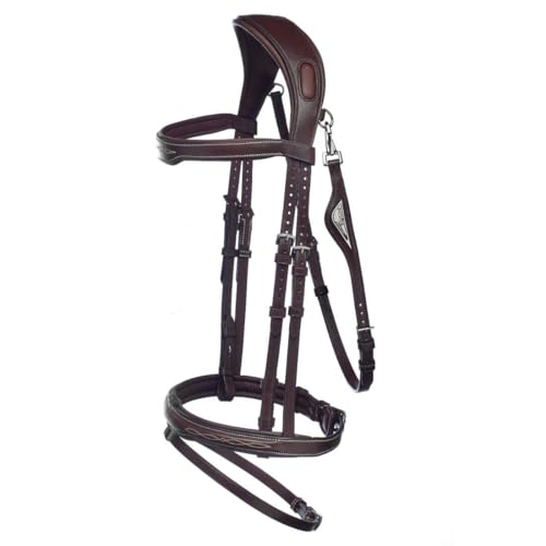 Equiline weiche gepolsterter anatomischer Trensenzaum, Sperriemen abnehmbar Größe Warmblut, Farbe braun Equiline weiche gepolsterter anatomischer Trensenzaum, Sperriemen abnehmbar Größe Warmblut, Farbe braun von Equiline