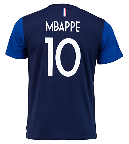 T-Shirt FFF - Kylian Mbappé - offizielle Kollektion der französischen Fußballnationalmannschaft - Herrengröße XL blau von Equipe de France de Football