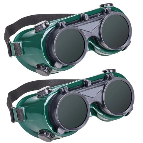 Ericetion Schweißbrille, Schützende Doppel-flip-schweißbrille, Schutzbrille, Staubfarbe, Industrielle Anti-wind-staubschutzbrille von Ericetion